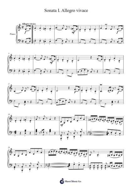 Sonata (2018): I. Allegro vivace Sheet Music by Mario Varela-Arr.Woodcie Budad