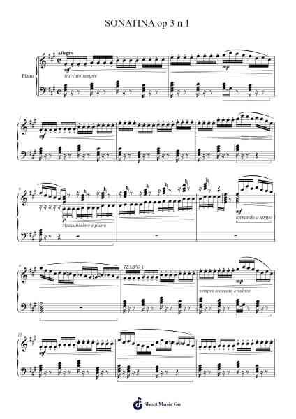 SONATINA op 3 n 1 樂譜由 A. Criscione - 編曲 Norther