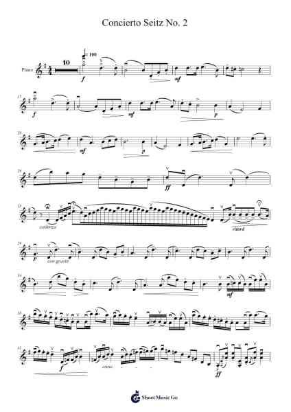 Concierto Seitz No. 2 Sheet Music by Rusknet Baldmaud-Arr.Cocon