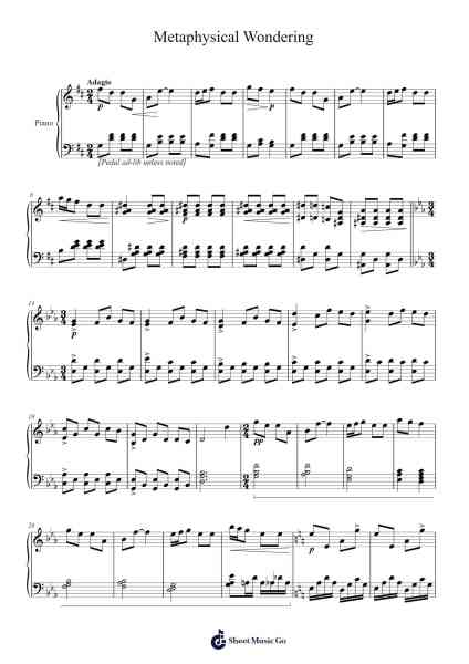Metaphysical Wondering Sheet Music by Alexander Vaux-Arr.Mollnie Sampham