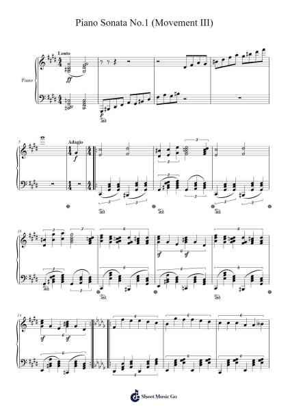 Piano Sonata No.1 (Movement III) Sheet Music by m-11166492-Arr.Kelins Woothe