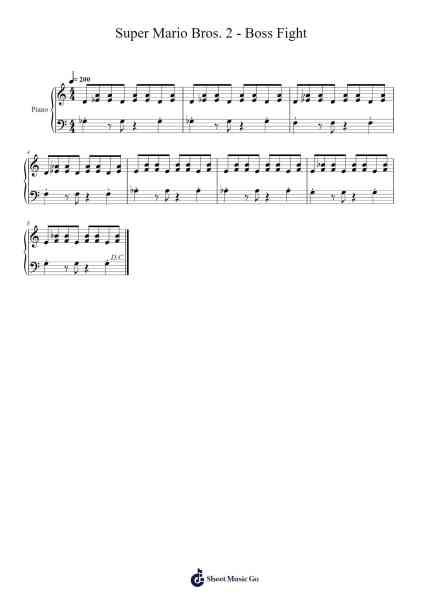Super Mario Bros. 2 - Boss Fight Sheet Music by Koji Kondo-Arr.Sadave
