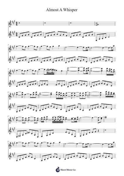 Almost A Whisper Sheet Music by Yanni-Arr.O'Cakeats Leofunk