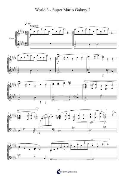 World 3 - Super Mario Galaxy 2 Sheet Music by Mahito Yokota-Arr.Danchloe