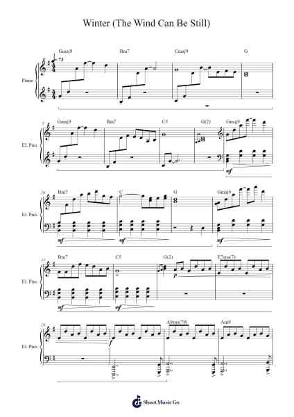 Winter (The Wind Can Be Still) Sheet Music by ConcernedApe-Arr.Watblack Jackcoln