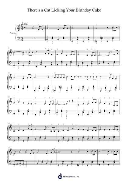 There's a cat licking your birthday cake Sheet Music by Parry Gripp-Arr.Abralph Strares
