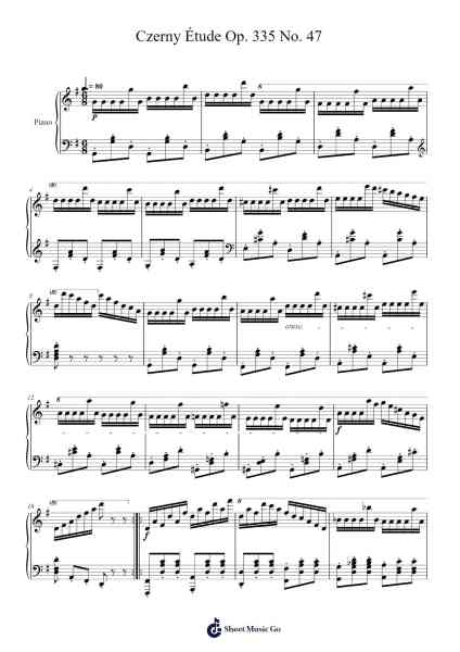 Étude Op. 335 No. 47 Sheet Music by Carl Czerny-Arr.Copclife Hudvan
