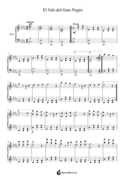 El Vals del Gato Negro Sheet Music by Dulzie Toddrence-Arr.Yonnggiles