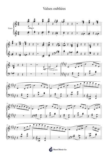 Valses oubliées, S.215 Sheet Music by Franz Liszt-Arr.Sret