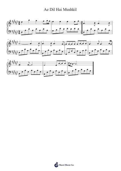 Ae Dil Hai Mushkil Sheet Music by Unknown author-Arr.Kelles