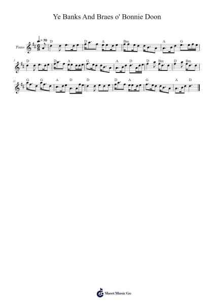 Ye Banks And Braes o' Bonnie Doon Sheet Music by Traditional-Arr.Gwenter Stedi