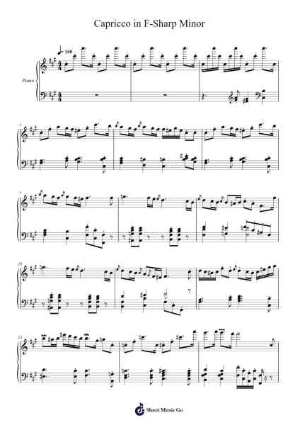 Capriccio in F-Sharp Minor Sheet Music by AlexZH-Arr.Temvogt Roblome