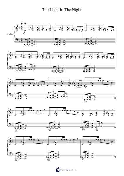 The Light In The Night Sheet Music by Clagee Dyan-Arr.Caelaide Fieldtes