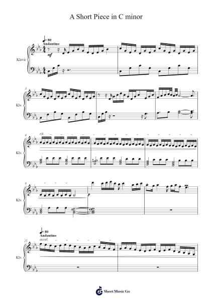 A Short Piece in C minor Sheet Music by pelouchmartin-Arr.Jeamesqy
