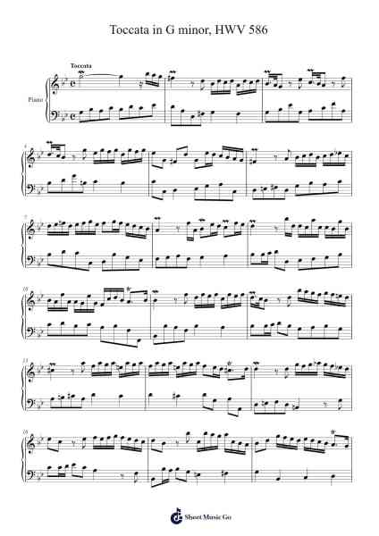 Toccata in G Minor, HWV 586 Sheet Music by Georg Friedrich Händel-Arr.Erist