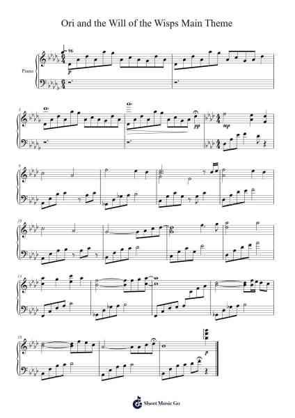 Ori and the Will of the Wisps Main Theme Sheet Music by Gareth Coker-Arr.Earlfay Joyceraine