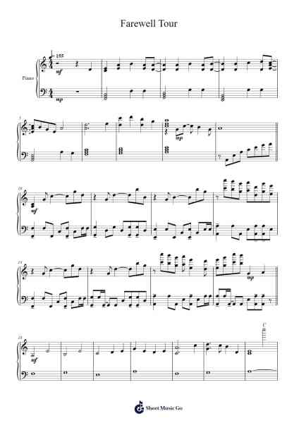 Farewell Tour Sheet Music by Yonder Voice/ZUN-Arr.Consclife Gosden