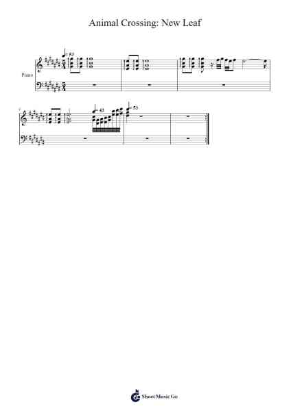Animal Crossing: New Leaf Sheet Music by Animal Crossing: New Leaf-Arr.Yetjeames Sailsdia