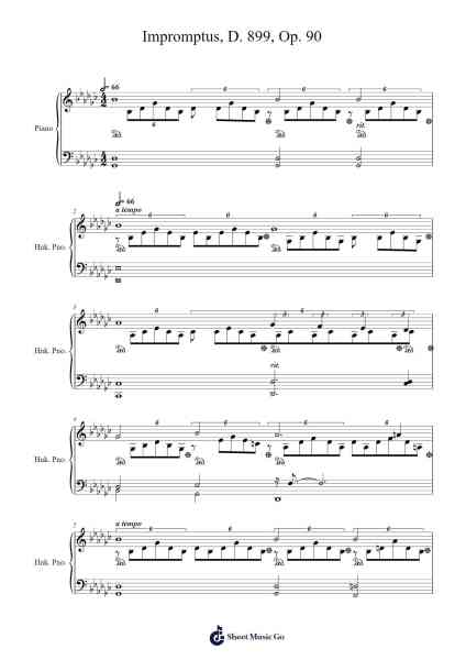 Impromptus, D. 899, Op. 90 Sheet Music by Franz Schubert-Arr.Louiefie