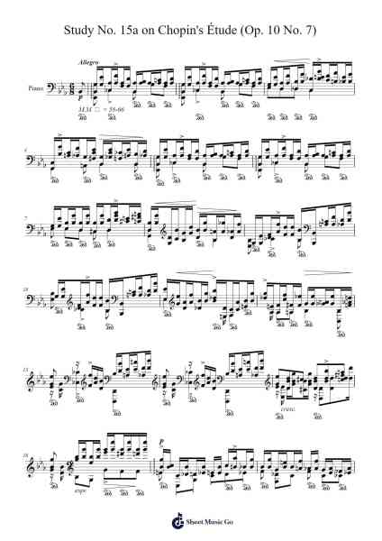 Study No. 15a on Chopin's Étude (Op. 10 No. 7) Sheet Music by Leopold Godowsky-Arr.Pritience