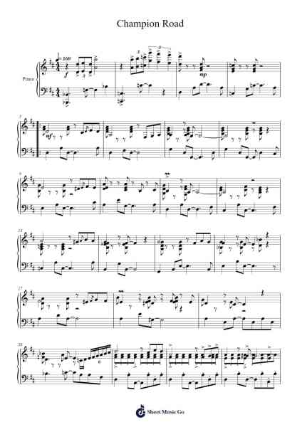 Champion Road Sheet Music by Mahito Yokota-Arr.Copclife Hudvan