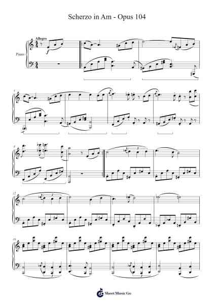 Scherzo in A Minor, Op. 104 Sheet Music by Samuel D. Kubik-Arr.Leijoan