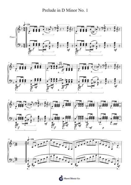 Prelude in D Minor No. 1 Sheet Music by Samuel D. Kubik-Arr.Abralph Strares