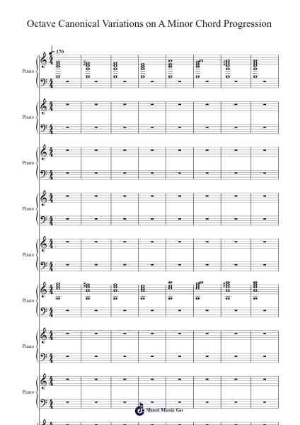 Octave Canonical Variations on A Minor Chord Progression Sheet Music by jmk777-Arr.Egger Daveky