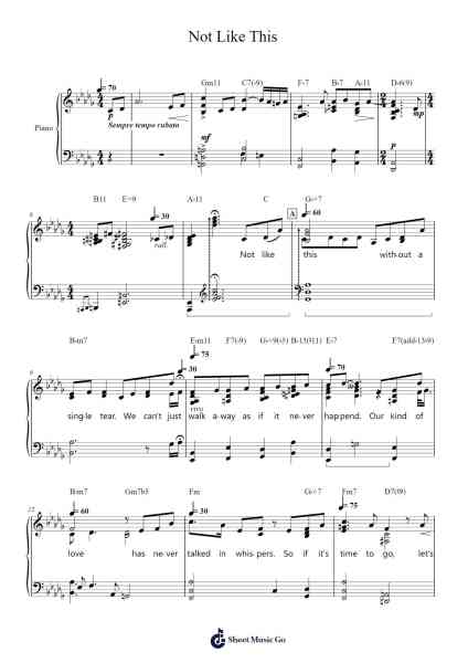 Not Like This Sheet Music by Jeremy Lubbock-Arr.Rooven