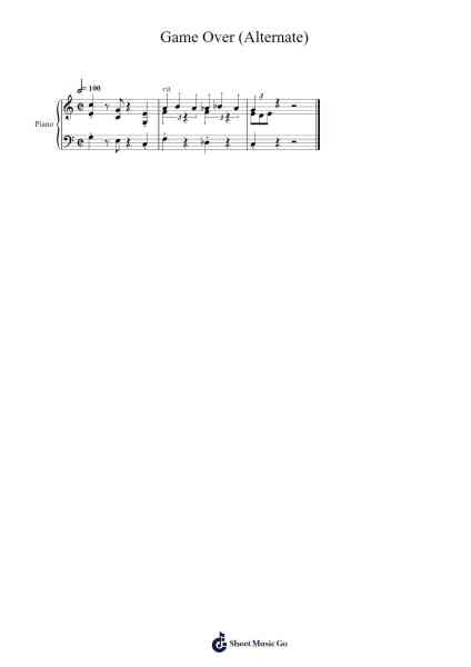 Game Over (Alternate) Sheet Music by Koji Kondo-Arr.Tesssaul