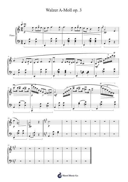 Walzer A-Moll op. 3 Sheet Music by Yassin Ibraim-Arr.Everal Baurell