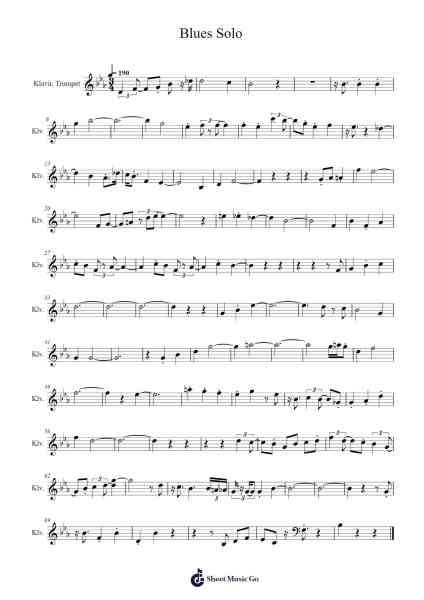 Blues Solo Sheet Music by zopa-Arr.Efbin Kimsie