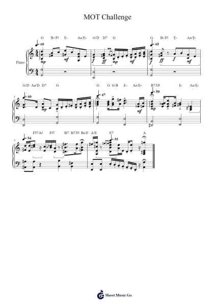 MOT Challenge Sheet Music by Ralphcole Wellslo-Arr.Gardi Clairero