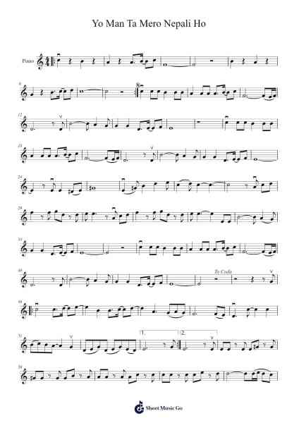 Yo Man Ta Mero Nepali Ho Sheet Music by 1974 A.D-Arr.Whittrine Pruham