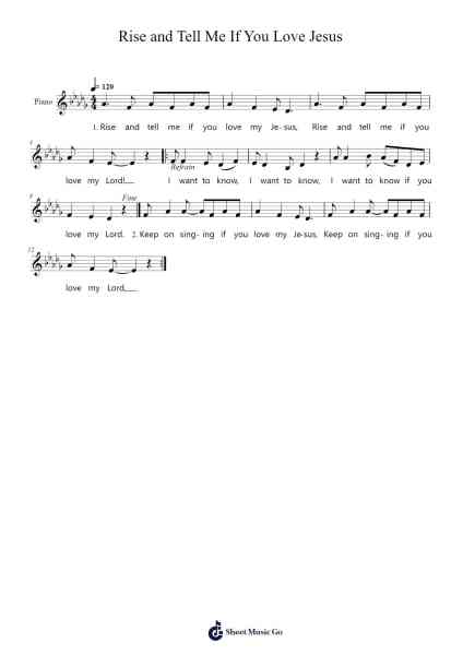 Rise and Tell Me If You Love Jesus Sheet Music by Misc Praise Songs-Arr.Bairdxy