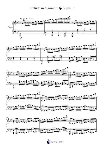 Prelude in G minor Op. 9 No. 1 Sheet Music by Ben Hicks-Arr.Fesey Elroyrian