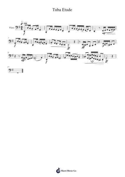 Tuba Etude Sheet Music by P. Carnahan-Arr.Relip