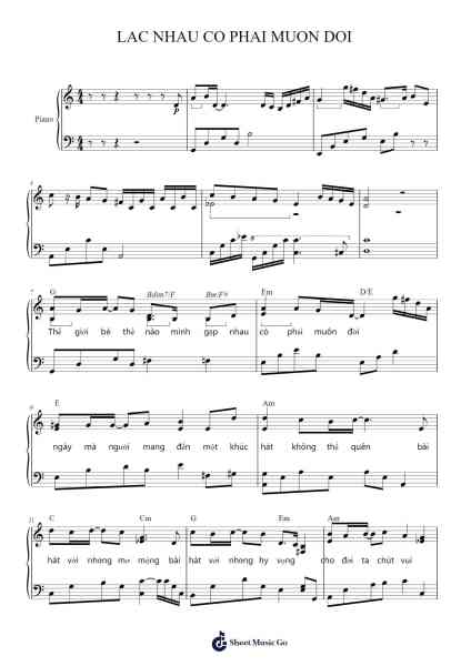 LAC NHAU CO PHAI MUON DOI Sheet Music by Xanmuel Simen-Arr.Buckhue