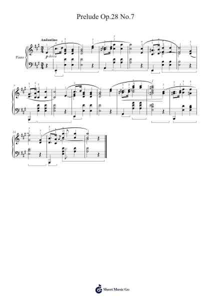 Prelude in A Major, Op. 28, No. 7 - Chopin Sheet Music by Frédéric Chopin-Arr.Caelaide Fieldtes