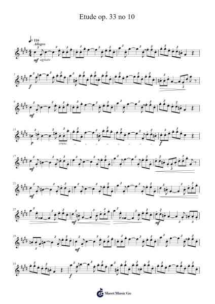 Etude Op. 33 No. 10 Sheet Music by Joachim Andersen-Arr.Reedtrine Gunnix