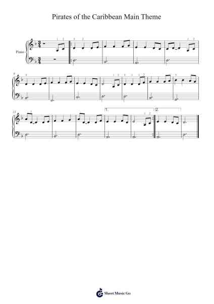Pirates of the Caribbean Main Theme Sheet Music by Klaus Badelt-Arr.Irbald Jouvier