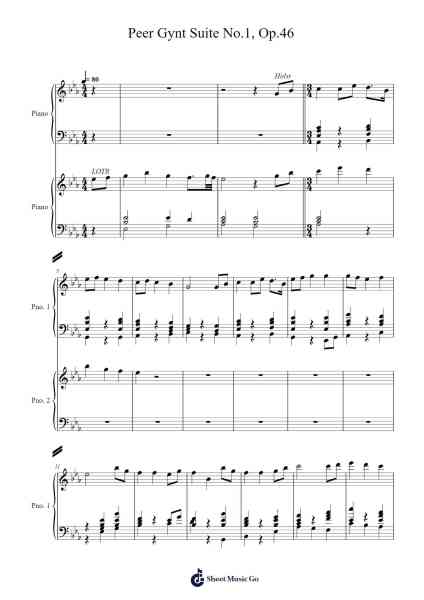 Peer Gynt Suite No. 1, Op. 46 Sheet Music by Edvard Grieg-Arr.Manlass