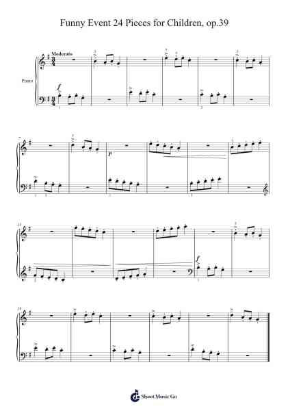 Funny Event 24 Pieces for Children, op.39 Sheet Music by Dmitri Kabalevsky-Arr.Prupert Cookegram