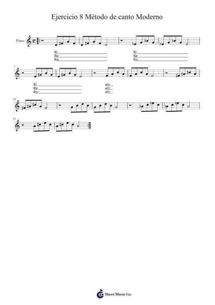 Ejercicio 8 Método de canto Moderno 乐谱由 undefined - 编曲 Hamclaire