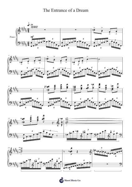 The Entrance of a Dream Sheet Music by Toursbur-Arr.Saxbraith