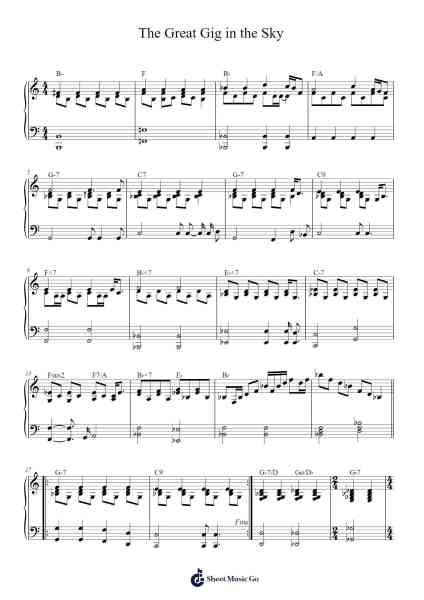 The Great Gig in the Sky Sheet Music by Richard Wright/Clare Torry-Arr.Ranvy Birdberg