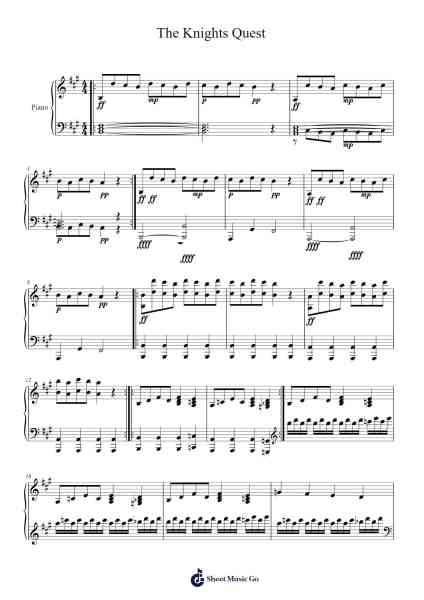The Knights Quest Sheet Music by Deanmax-Arr.Dwightbright