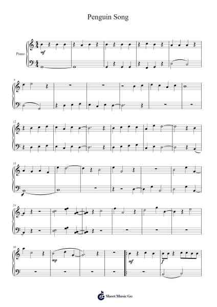 Penguin Song Sheet Music by Benjamin Penguin-Arr.Losopp Webslin