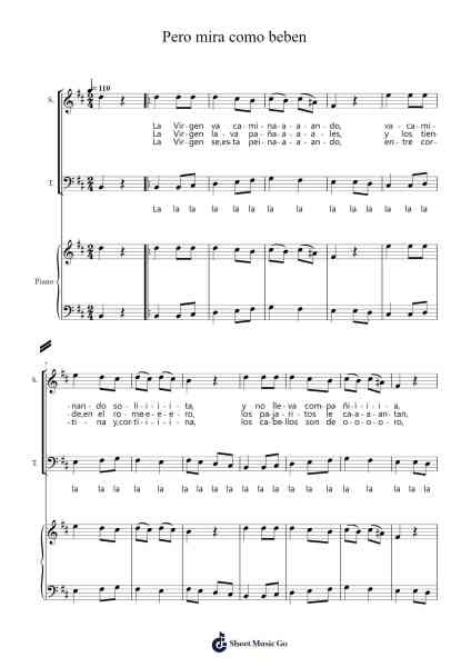 Pero mira como beben Sheet Music by Dominio público-Arr.Mattvey Chilrick
