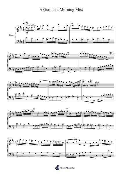 A Gem in a Morning Mist Sheet Music by Toursbur-Arr.Dekes
